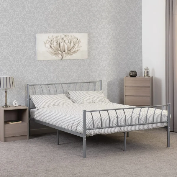 Harlow 4'6" Bed Silver