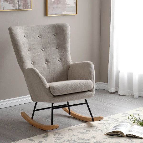 Hayden Rocking Chair Beige Fabric